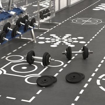 Set Bilanciere con Dischi 40 kg in Ghisa e Acciaio Cromato