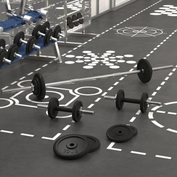 Set Bilanciere e Manubri con Dischi 60 kg in Ghisa