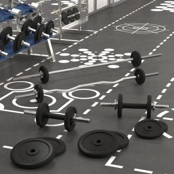 Set Bilanciere e Manubri con Dischi 120 kg in Ghisa