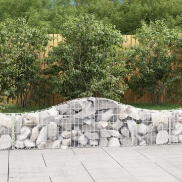 Cesti Gabbioni ad Arco 50 pz Ferro Zincato 200x30x40/60 cm