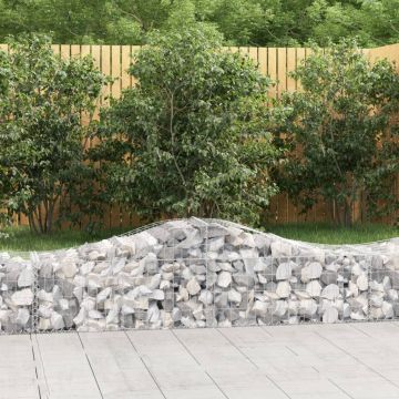 Cesti Gabbioni ad Arco 2 pz 200x50x40/60 cm Ferro Zincato