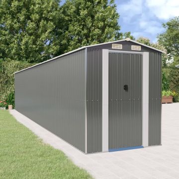 Capanno Giardino Grigio Chiaro 192x1021x223 cm Acciaio Zincato