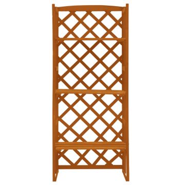 Fioriera con Traliccio Arancione 60x30x140 cm Massello di Abete