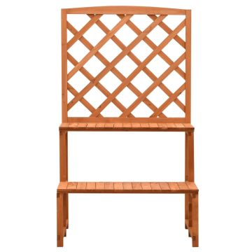 Fioriera con Traliccio Arancione 70x42x120 cm Massello di Abete