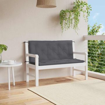Cuscino per Panca Antracite 120x(50+50)x7cm in Tessuto Oxford