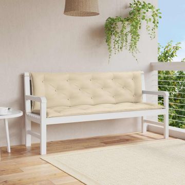 Cuscini Panca da Giardino 2pz Beige 150x50x7 cm Tessuto Oxford