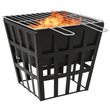 Braciere e Barbecue 2 in 1 34x34x48 cm in Acciaio
