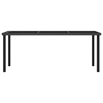 Tavolo da Pranzo da Giardino Nero 180x70x73 cm in Polyrattan