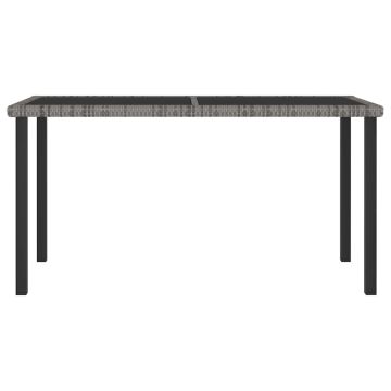 Tavolo da Pranzo da Giardino Grigio 140x70x73 cm in Polyrattan