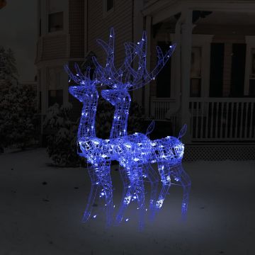 Decorazioni Natalizie Renne in Acrilico 2 pz 128 cm Blu