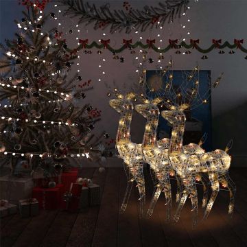 Decorazioni Natalizie in Acrilico Renne 3 pz 128 cm Multicolore