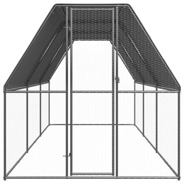Gabbia per Polli da Esterno 2x6x2 m in Acciaio Zincato