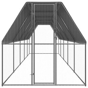 Gabbia per Polli da Esterno 2x10x2 m in Acciaio Zincato