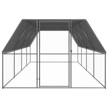 Gabbia per Polli da Esterno 3x8x2 m in Acciaio Zincato