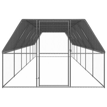Gabbia per Polli da Esterno 3x12x2 m in Acciaio Zincato