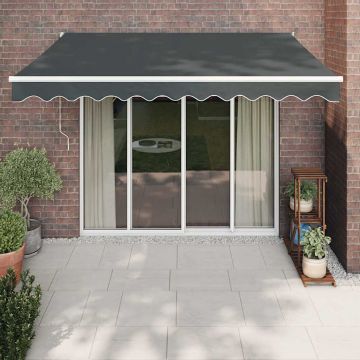 Tenda da Sole Retrattile Antracite 3,5x2,5m Tessuto e Alluminio