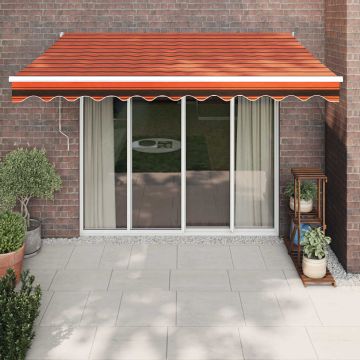 Tenda Retrattile Arancione Marrone 3,5x2,5m Tessuto e Alluminio