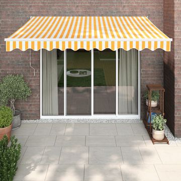 Tenda retrattile Giallo con Cornice Bianca 3,5 x 2,5 m