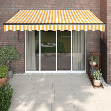 Tenda retrattile Giallo e Bianco con Struttura Antracite