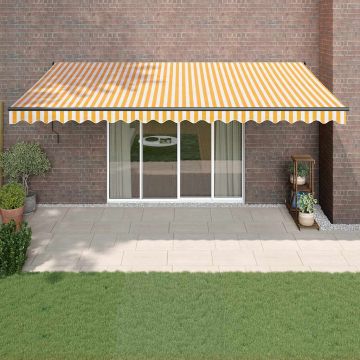 Tenda retrattile Giallo e Bianco con Struttura Antracite