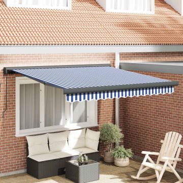 Tenda retrattile Blu e Bianco con Struttura Antracite 3 x 2,5 m