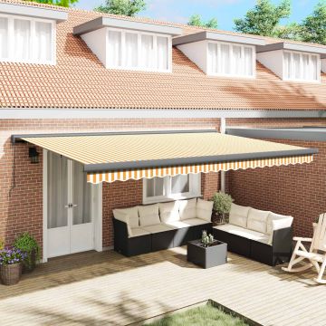 Tenda retrattile Giallo e Bianco con Struttura Antracite