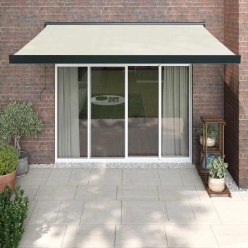 Tenda retrattile Crema con Struttura Antracite 350 x 250 cm