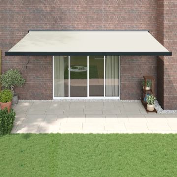 Tenda retrattile Crema con Struttura Antracite 500 × 300 cm
