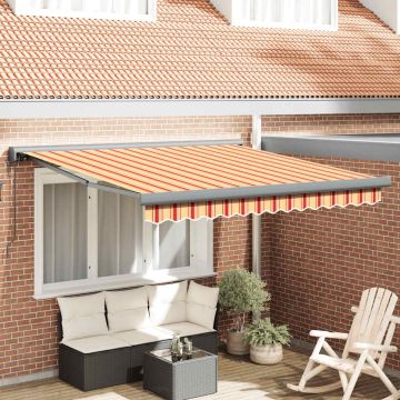 Tenda retrattile Giallo e Bianco con Struttura Antracite