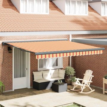 Tenda retrattile Giallo e Bianco con Struttura Antracite