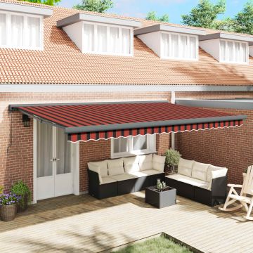 Tenda retrattile Arancione e Marrone con Struttura Antracite