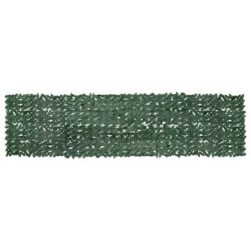 Paravento da Balcone con Foglie Verde Scuro 400x100 cm