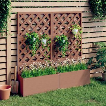 Fioriere a Traliccio 2pz Marroni 65x33x135 cm WPC