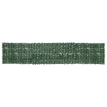 Paravento da Balcone con Foglie Verde Scuro 500x100 cm