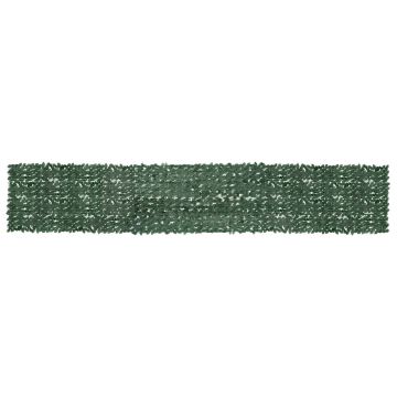 Paravento da Balcone con Foglie Verde Scuro 600x100 cm