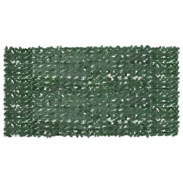 Paravento da Balcone con Foglie Verde Scuro 300x150 cm