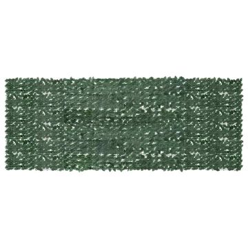 Paravento da Balcone con Foglie Verde Scuro 400x150 cm