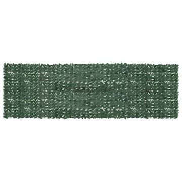 Paravento da Balcone con Foglie Verde Scuro 500x150 cm