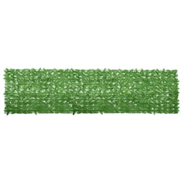 Paravento da Balcone con Foglie Verdi 400x100 cm