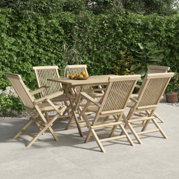 Sedie Pieghevoli 6pz Grigie 56x61x89 cm Massello Teak