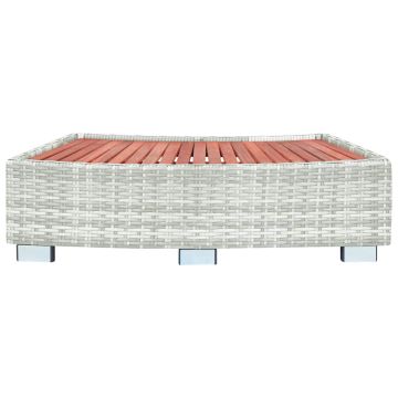 Scalino per Spa Grigio Chiaro in Polyrattan 92x45x25 cm