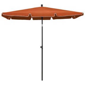 Ombrellone da Giardino con Palo 210x140 cm Terracotta