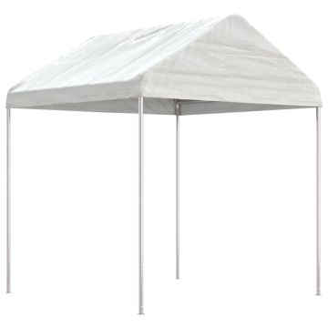 Gazebo con Tetto Bianco 15,61x2,28x2,69 m in Polietilene