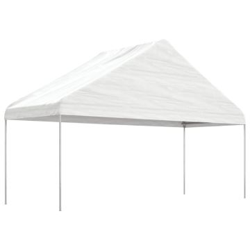 Gazebo con Tetto Bianco 6,69x5,88x3,75 m in Polietilene
