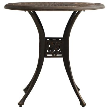 Tavolo da Giardino Bronzo 78x78x72 cm in Alluminio Pressofuso