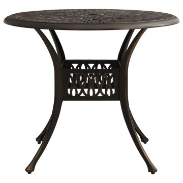 Tavolo da Giardino Bronzo 90x90x74 cm in Alluminio Pressofuso