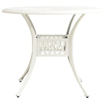 Tavolo da Giardino Bianco 90x90x74 cm in Alluminio Pressofuso