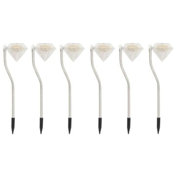 Luci Solari a LED da Giardino 6 pz 9x7,8x29,5 cm