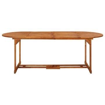 Tavolo da Pranzo per Esterni 220x90x75cm Legno Massello Acacia
