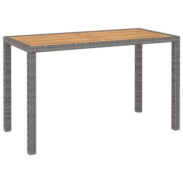 Set Pranzo Giardino 6 pz Polyrattan Grigio e Acacia